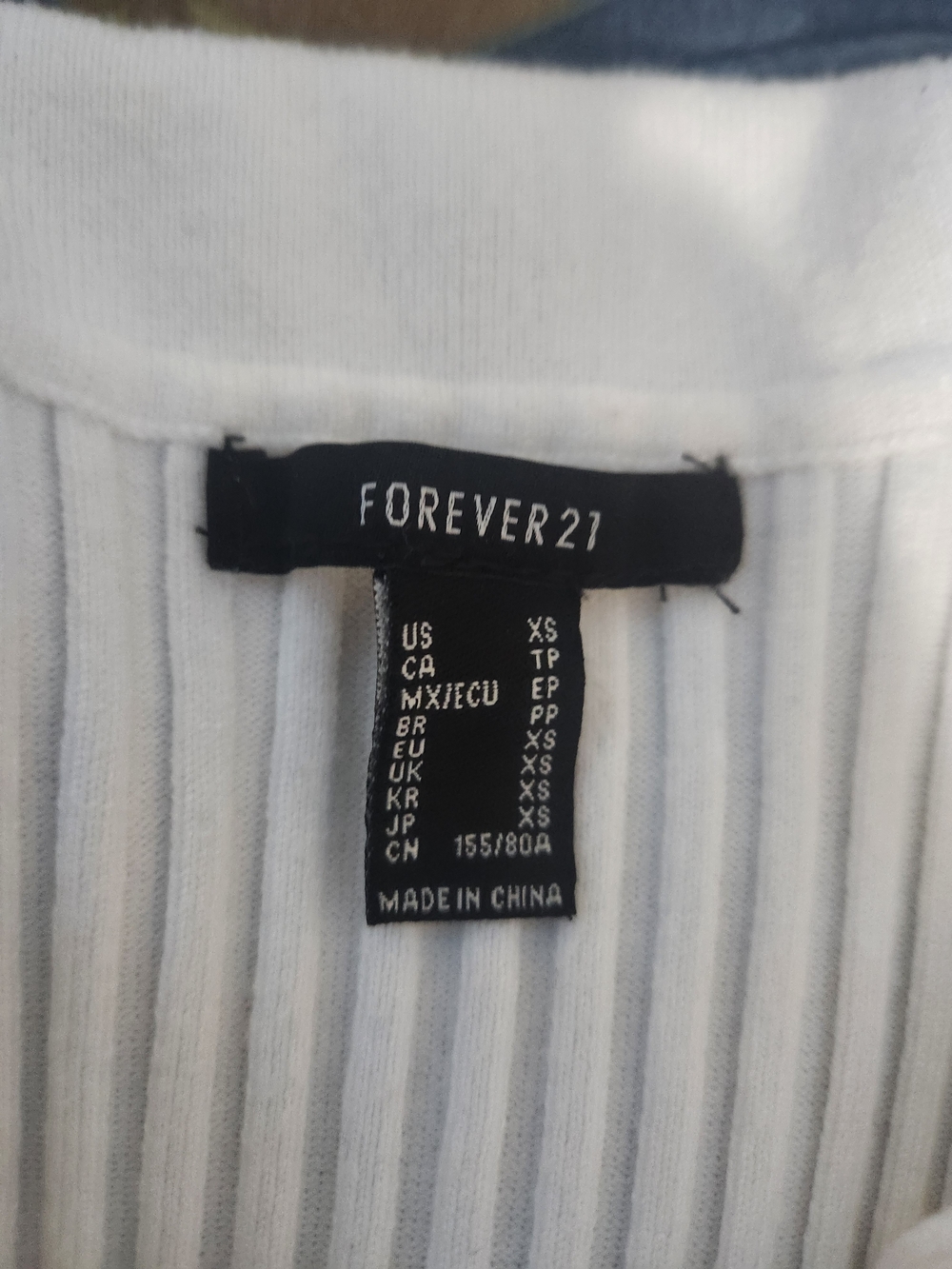 Forever 21 White Ribbed Button-Up Collared Cardigan - Picture 3 of 4